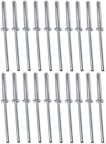 AERZETIX - C48108 - Lot de 20 Rivets aveugles standard Ø4x25mm aluminium/acier - DIN 7337 A - rivet pop à rupture de tige