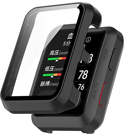 LOKEKE Compatible con Huawei Watch D, cobertura completa, protector de pantalla de vidrio templado (PC negro)