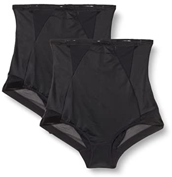 Playtex Guaina Intimo Modellante Perfect Silhouette Comfort Donna x2, Nero, 2/S