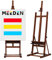 MEEDEN Staffelei Holz Groß Walnuss Studio Staffelei mit Ablagefach - Buchenholz Staffelei Verstellbare Staffelei, Boden Malerei Staffelei Ständer, Große Staffelei, Leinwand bis 122cm