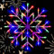 Eyesome 50 LED Snowflake Light Christmas Window Home Festive Decoration Light Battery Operated Indoor Use Steady/Flashing Light Up Xmas New Year Party Office Decor 35cm x 35cm (Multi Coloured LED)