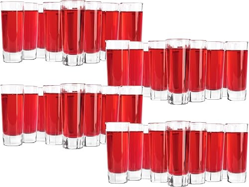 GIESSLE® 40x elegante Schnapsgläser 4 bis max. 6cl - auch für Likör (in 2x 20er Geschenkbox) Shotgläser Wodka Pinnchen groß