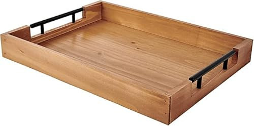 Bandeja de Madera para Servir, 40cm x 30cm, Gran Capacidad (Madera, 40 cmx 30 cm)