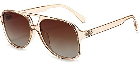 OSAGAMA Vintage Retro Sonnenbrille Gelb Getönte Brille für Damen Herren (Champagner)