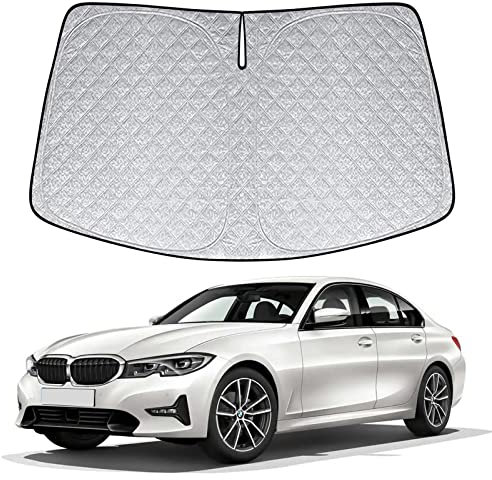 Sonnenschutz Auto Frontscheibe Ersatz für BMW 3 Series 2020-2023, Auto Windschutzscheibe Sonnenschutz Innen, Faltbar Sonnenschirm Auto UV Schutz Reflektierender Staub Schutz Sonnenschutzfolie Zubehör