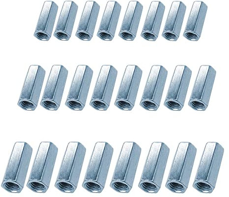 Langmuttern M10 Langmuttern M8 Langmutter M6 30 Stücke Lange Stangenmutter Sechskantmutternmutter Kohlensto Ffstahl Stangenmutter für Haushalts Bürogeräte