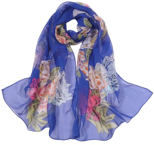 FAIRYGATE Schals & Tücher Schal Damen Blau Tuch Frühling Schals Winter Herbst Frühling Weich Chiffon Tücher Großes Tuch Damen Elegant A5114