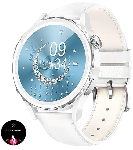 Smartwatch Damen mit Telefonfunktion,IP68 Wasserdicht Schrittzähler Uhr Damen mit Menstruationszyklus Blutdruckmessung Pulsuhr Schlafmonitor,100+ Sportmodi Fitnessuhr für Android iOS