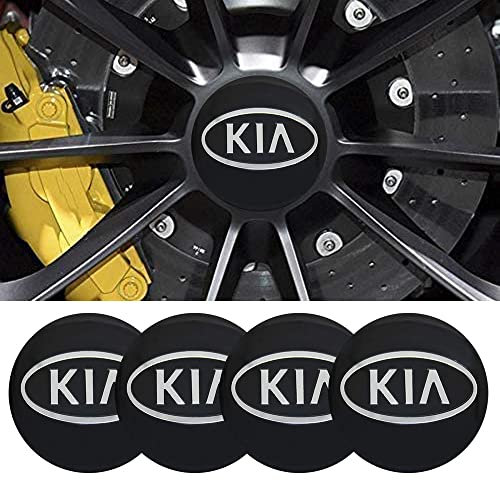 DSFG 4pcs 56MM 2,2 ' 'Auto-Logo-Aufkleber mit Räderabdeckung mit zentraler Abdeckung ABS-Material (fit K Schwarz)