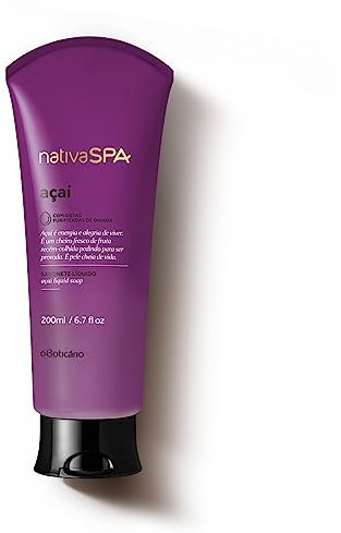 O Boticário Nativa SPA Açaí, Gel de Ducha y Baño Jabón Líquido Piel Suave Limpia y Perfumada 200g