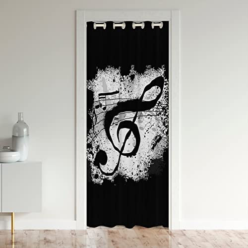 Guitar Türvorhang 150x203cm Rock Musik Vorhang für Innentür Raumteiler Musikal Datenschutz Wärmesperrung Schwarzout Türvorhang Guitar Instruments Verdunkelung der schwarzen Vorhänge für Schlafzimmer