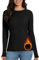 Jiuday Thermoshirt Damen Langarm Winter Thermo Oberteil Fleece Thermo Langarm Shirt Funktionsshirt Thermo Unterhemd mit Rundhalsausschnitt für Haus Sport Skifahren (Schwarz,L)