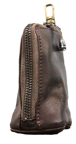 Pochette Cuir pour Pièces Monnaie, Mini Porte-Monnaie Vintage à Mousqueton, Pochette Porte-Clés avec Fermeture Éclair pour Espèces Clés Petits Objets