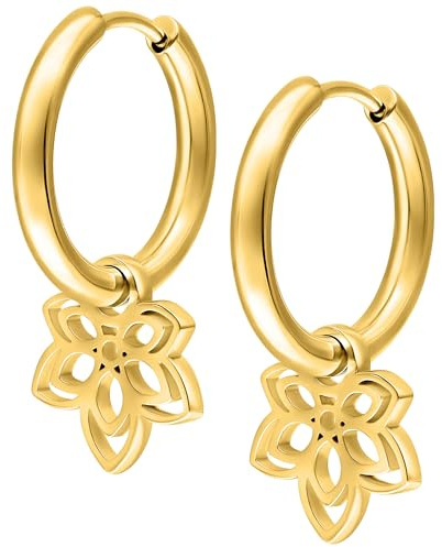 Wildcat Ohrringe - Little Flower Hoops | Chirurgenstahl 316L - hautverträglich, langlebig, wasserfest