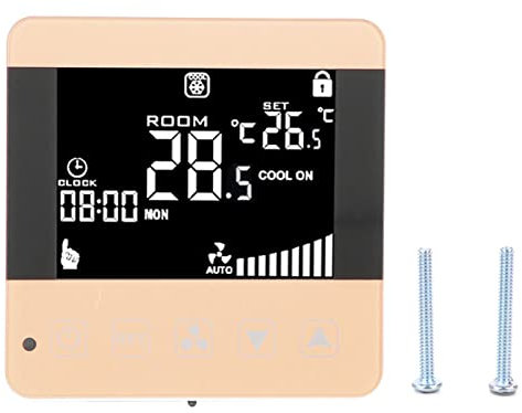 Akozon Termostato de Ambiente - Termostato Digital LCD Aire Acondicionado, Termostato Fan Coil Inteligente para el Control de Unidades Centrales de Aire Acondicionado y Fan-Coil(Tipo WiFi)