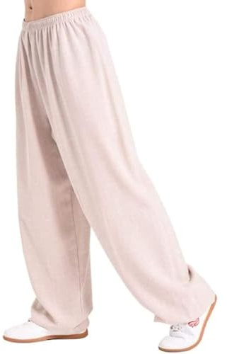 IQOAIJ Chinesische Tai Chi Kung Fu Hose Mens Womens Martial Arts Trainingshose Wing Chun Pants,Red-XL,03,M