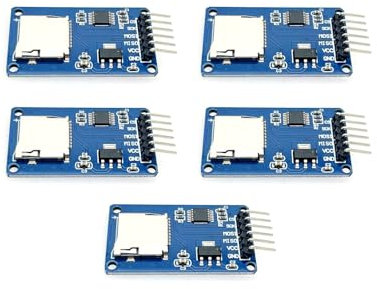 JZK 5x Micro SD Kartenmodul 3,3V 5V mit SPI Schnittstelle, Micro SD Speicherkartenleser Modul, Micro SD Karten Adaptermodul für TF Karte, Micro SDHC Karte/Highspeed Karte
