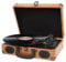 DCPICE Plattenspieler mit Bluetooth, Retro Schallplattenspieler mit Integrierter Lautsprecher, Vinyl Player Vintage Turntable, 3 Geschwindigkeiten (33/45/78U/min), AUX-Eingang/Ausgang, USB, Holz
