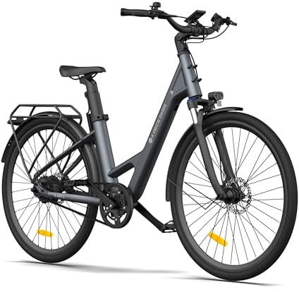 ADO E-Bike Air28 Pro Elektrofahrrad,Pedelec Riemenantrieb,Citybike,e Bike 28 Zoll, 1 Gang, Automatikschaltung, Heckmotor, Gepäckträger, ebike Damen/Herren (Gray)