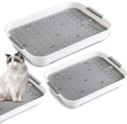 BYZESTY Inodoro para gatos de conejo, 2 piezas de aseo para gatos, inodoro para animales pequeños, caja de arena cuadrada, jaula de conejo, orinal para mascotas
