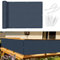 Sunnylaxx Brise Vue Balcon Bleu grisâtre 90x500 cm, Cache Brise Balcon pour Jardin Exterior PES, avec Trous et Serre câbles, UV Résistant