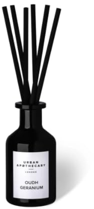 Urban Apothecary London Signature Diffuser - Natural Fragrance, Up To 12 Weeks Scent, 200ml (Oudh Geranium)