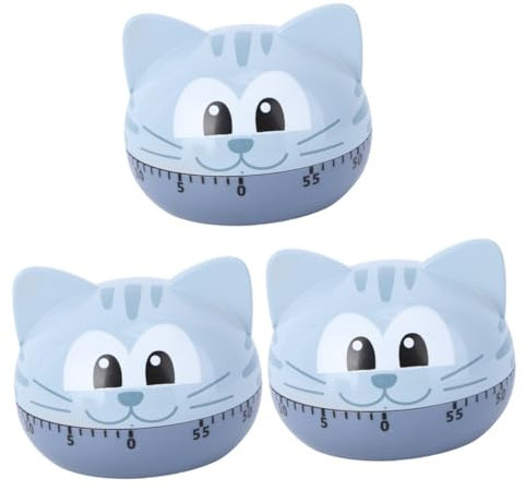Amosfun Lot de 12 Minuteries De Cuisine Rotatives en Forme De Chat pour Apprendre À Cuisiner Et À Pâtisserie