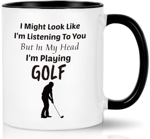 Joymaking Golf Gifts - Coffee Mug for Men, Fathers Day Funny Gift, 11Oz Black