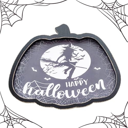 Halloween-Teller – -Tablett, Themen-Kuchenteller | Holzförmiges Schneidebrett, Vorspeisenbrett, Serviertablett, Schüssel, Halloween-Themen-Servierplatte für Snacks