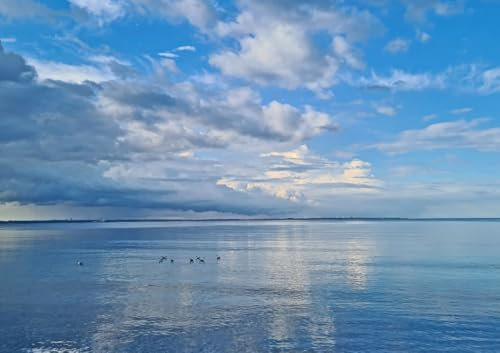 CALVENDO Poster 42,0 x 29,7 cm Querformat Strand Grömitz mit Wolkenspiegelung in der Ostsee| Bilder, Kunstdruck, Wandbild, Wanddeko, Prints ohne Rahmen
