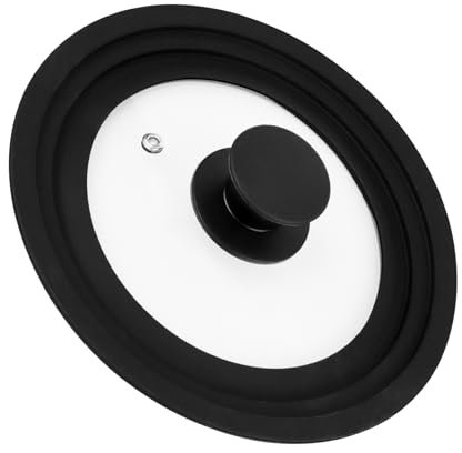 BigKego Coperchi Universale Vetro Temperato per Pentole con Bordo in Silicone Resistente al Calore Adatto per Pentole di Diametro 16/18/20 cm
