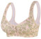 Women's Flower Print Plus Size Without Ring Vest Style Front Button Underwear Bra Sklavin Outfit Damen (Beige, 44BC)