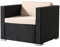 Arebos Poly-Rattan Gartenlounge Sessel | Inkl. Sitz- und Rückenkissen | Schwarz | Wetterbeständiger Garten-Sessel | 85 x 75 x 34 cm