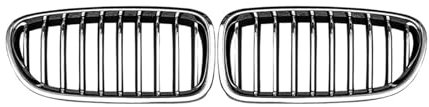 2 Stücke Auto Fronthaube Niere Grill Mesh Chrom Racing Grills Kompatibel for BMW 5 Series F10/F11 M5 520I 523I 2014-2017