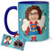 Kembilove® Taza Cumpleaños Mujer Superheroína | Personalizada con Caricatura y Edad | Regalo Original Divertido para Ella | Cerámica 330ml | “Me ha llevado 60 años ser increíble”
