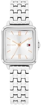 Tommy Hilfiger Uhr mit DREI-Zeiger-Quarzwerkfür Damen mit Silbernes Edelstahlarmband - 1782830