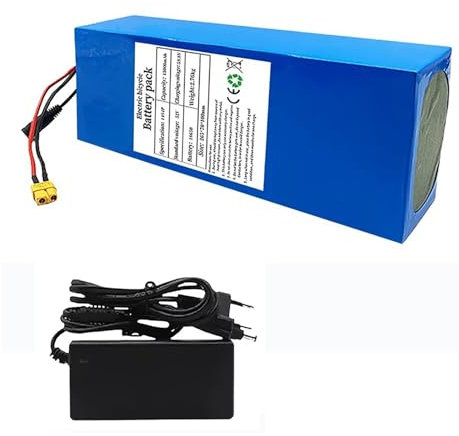 Batteria Per Bici Elettrica 52V 45Ah, Batteria Al Litio Per Monopattino Elettrico, Batteria Al Litio Impermeabile, Batteria Agli Ioni Di Litio 14S4P, Con Caricabatteria (52V 45AH),XT60