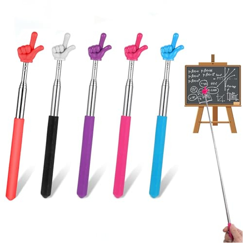 Zeigestab Ausziehbar,5 Stück Bunte Zeigestock Finger Zeigefinger Stab