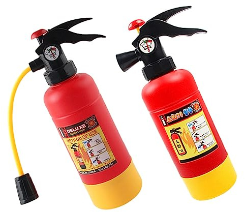 FIXOSHEE 2 Stück Teiliges Feuerlöscher Wassergefüllte Spritzpistolen Leicht Tragbar Großes Fassungsvermögen für Strand Pool Wasserspiele Fördert Brandschutzbewusstsein für Jungen und