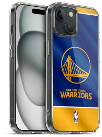 Head Case Designs Offizielle NBA Horizontalbanner Golden State Warriors Gelhülle [Militärischer Schutzgrad] Kompatibel Mit Apple iPhone 15 Und Kompatibel Mit MagSafe