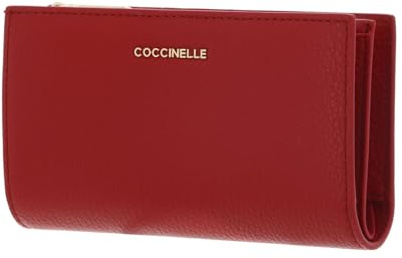 Coccinelle Leder Geldbörse Metallic Soft Wallet Scarlet rot