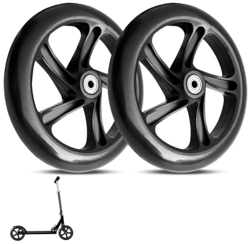 2 Stück 200mm Scooter Rollen, Scooter-Räder mit ABEC-9 Lagern, Anti-Rutsch Cityroller Reifen Ersatzräder, Langlebige Ersatzreifen für City Roller und meisten-Scoote (200x40mm)