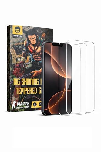 BITS AND BOBS Matte Screen Protector for iPhone 16/17 Series, Anti-Glare Tempered Glass, Anti-Fingerprint, Bubble-Free Easy Install, 9H Hardness, Full Coverage (iphone 17)