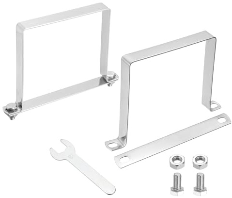 QUARKZMAN 2 Stück U-Form Quadratrohr Schelle 120x120mm U-Form Halterung | Quadrat Schelle, 304 Edelstahl, Mit Bolzenplatte Muttern Und Schraubenschlüssel, Für Rohre Geländer