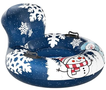Blow Up snowTube - 110x60cm Heavy Duty Inflatable Sledding Ring with Handle, Winter Snowride, Fun Outdoor Toy | Convenient snowGear for Driveway Pool Walkway Beach Party Sports Recreation