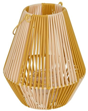 Atmosphera - Farol de Piscina con asa 23x23x27,5cm Amarillo y Beige - Modelo a