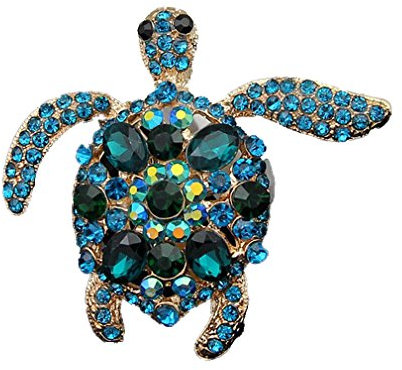 YAZILIND Vêtements Accessoires Animal Forme Cristal Zircon Alliage Exquis Broche pour Les Femmes Filles (Tortue)