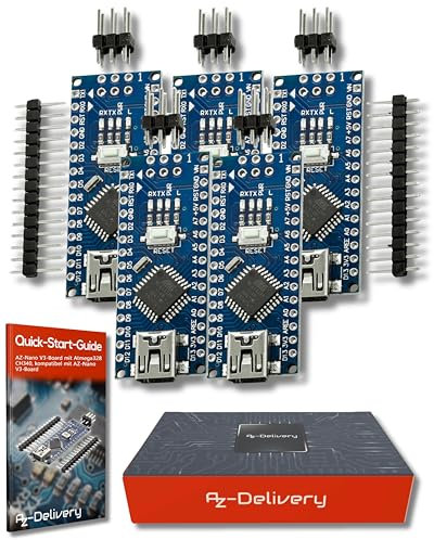 AZDelivery 5X AZ-Nano V3-Board - AZ-Nano V3-Board Mikrocontroller mit Atmega328 CH340 inklusive E-Book