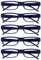 The Reading Glasses Company OPULIZE ACE Lesebrille für Damen und Herren - 5er-Pack - Schmaler Rechteckiger Rahmen - Komfort Federscharniere - Kratzfest - Blau +1.50