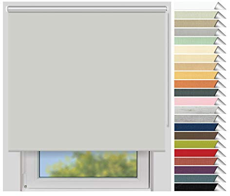 EFIXS Thermorollo Medium - Rollos nach Maß - 25 mm Rollowelle - Stoffbreite bis 220 cm, Höhe bis 240 cm - Hier: bis 120 cm x 240 cm (BxH) - hellgrau (054) - mit & ohne Bohren